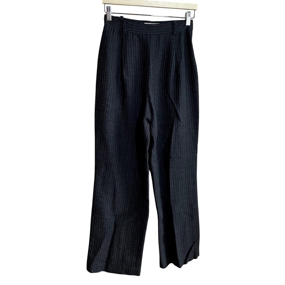 AKA Eddie Bauer wool blend wide leg pinstripe pleated trousers‎ women's 6 petite